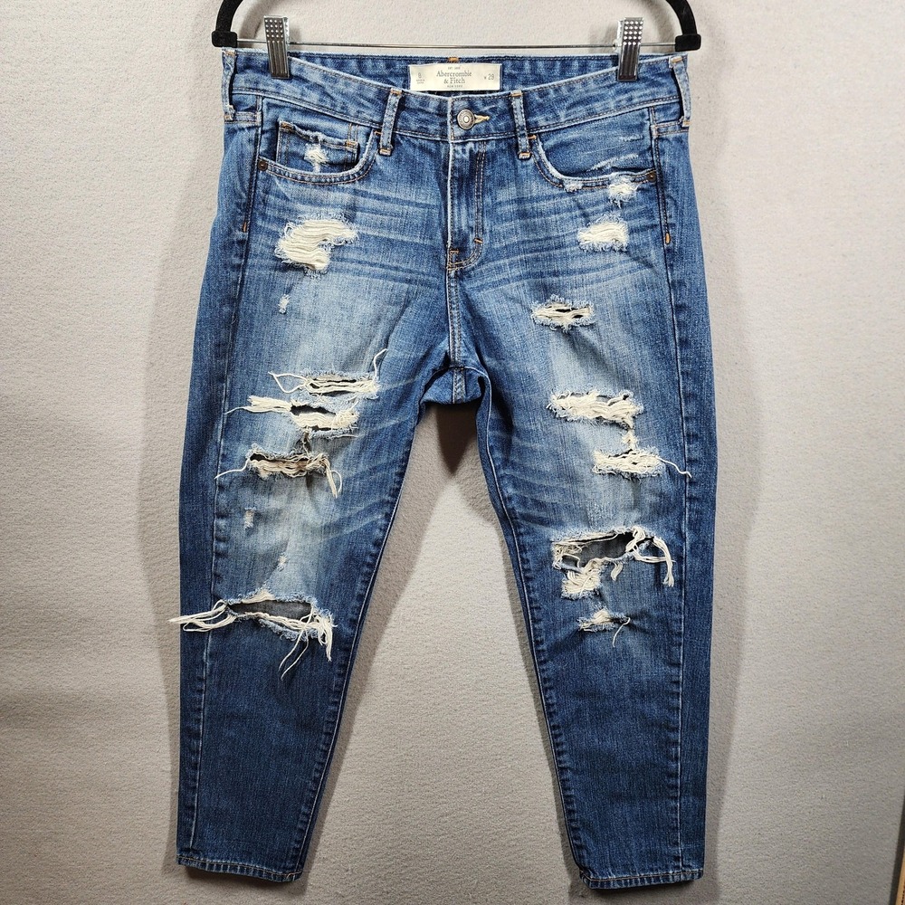 Abercrombie‎ & Fitch Jeans Womens 8 W29 High Rise Modern Slim Denim Distressed